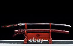 Unique Rouge & Bleu Damas Plié T1095 Acier Katana Japonais Samurai Sharp Sword