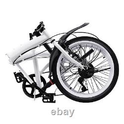 Vélo pliable pour adulte en acier au carbone de 20 pouces avec système de vitesse à 7 rapports et double frein en V.