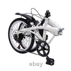 Vélo pliant pour adulte en acier au carbone de 20 pouces avec système de 7 vitesses et double frein en V.