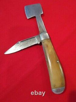 Vintage 1911-14 Olcut Union Olean Ny USA Kabar Hatchet Pliant Pocket Knife