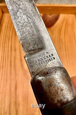 Vintage Antique Sheehan Sheffield Polding Dirk Pocket Couteau De Poche 1800s Pearl Bolsters