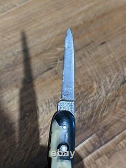 Vintage Pocket Knife Schrade Cut Co Début 1900's Green Pyromite