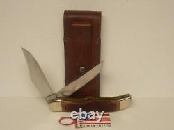 Vintage Schrade # 25ot Couteau De Chasse Pliant D'origine Gaine USA
