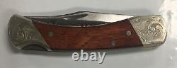 Vintage Schrade Couteau De Pliage De Dos Fabriqué Sur Mesure Modèle Scm7 Avec Gaine