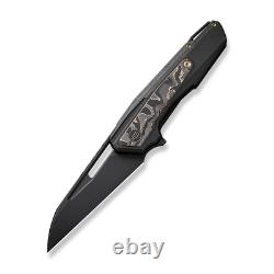 WE Knives Falcaria 23012B-2 Couteau de Poche en Acier Inoxydable 20CV avec Fibre de Cuivre en Titane