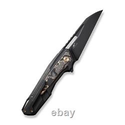 WE Knives Falcaria 23012B-2 Couteau de Poche en Acier Inoxydable 20CV avec Fibre de Cuivre en Titane