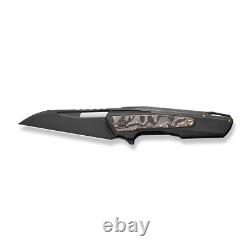 WE Knives Falcaria 23012B-2 Couteau de Poche en Acier Inoxydable 20CV avec Fibre de Cuivre en Titane