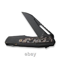 WE Knives Falcaria 23012B-2 Couteau de Poche en Acier Inoxydable 20CV avec Fibre de Cuivre en Titane