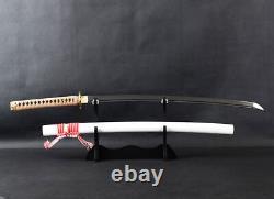 White Shiny Saya Japonais Plié Haut 1060 Acier Au Carbone Katana Samurai Sword